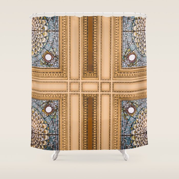 Teal X Gold X Washington Dc Architecture Shower Curtain