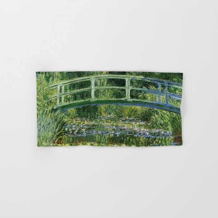 Water Lilies And Japanese Footbridge, Claude Monet Bath Towel