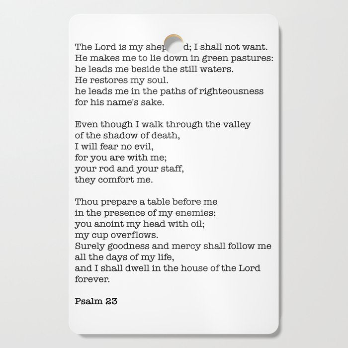 Psalm 23 Bible Verse Print - The Lord Is My Shepherd Cutting Board