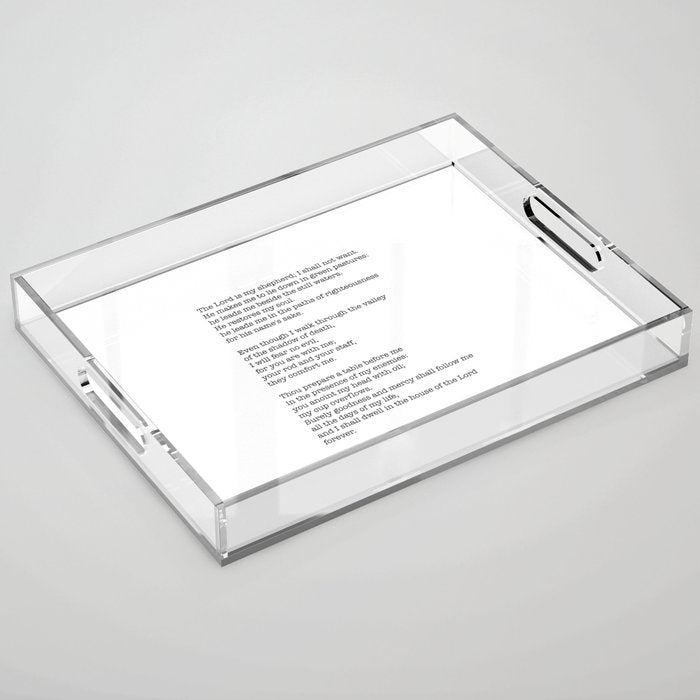 Psalm 23 Bible Verse Print - The Lord Is My Shepherd Acrylic Tray