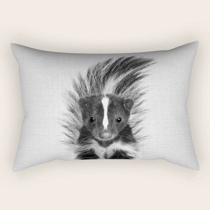 Skunk - Black & White Rectangular Pillow