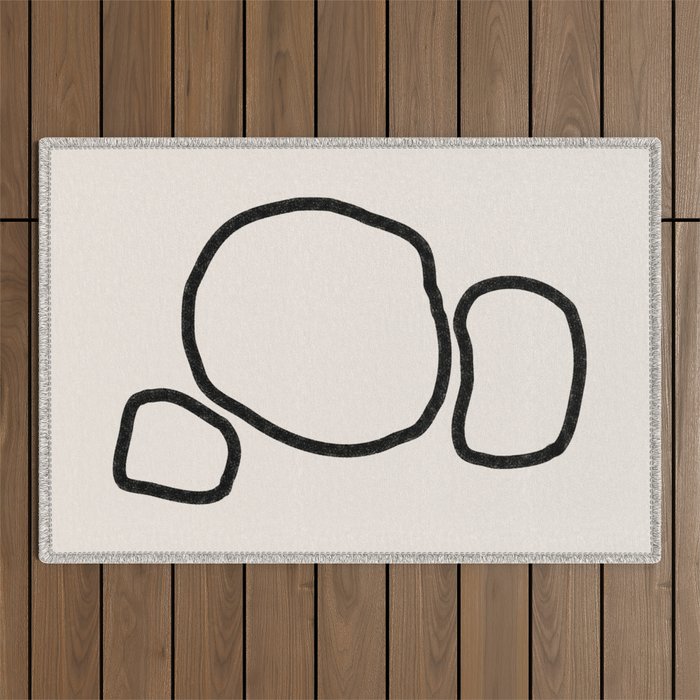 Abstract Stones, Minimalist Art Outdoor Rug