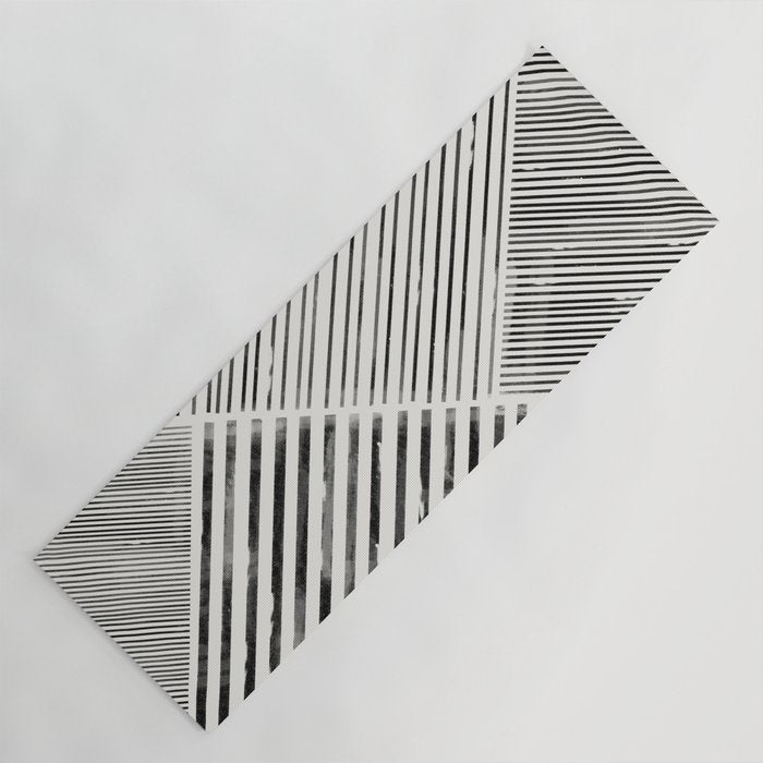 Black And White Stripes, Abstract Yoga Mat