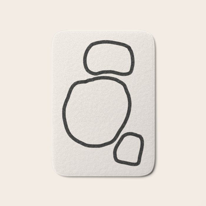 Abstract Stones, Minimalist Art Bath Mat