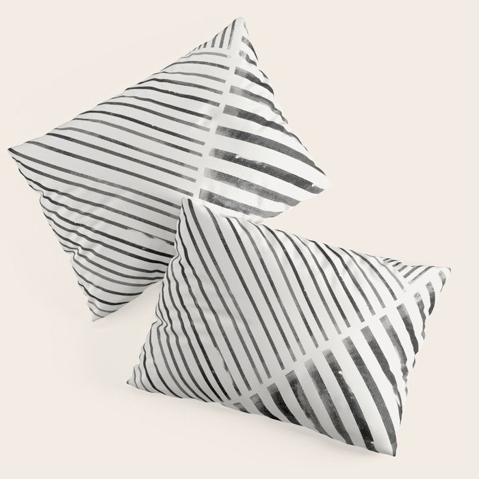 Black And White Stripes, Abstract Pillow Sham
