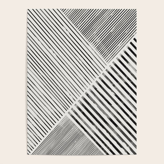 Black And White Stripes, Abstract Poster