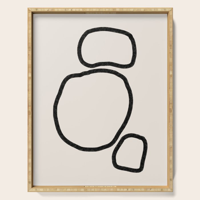Abstract Stones, Minimalist Art Serving Tray