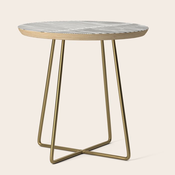 Black And White Stripes, Abstract Side Table