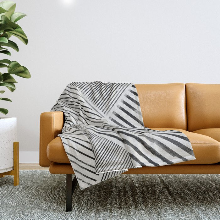 Black And White Stripes, Abstract Throw Blanket