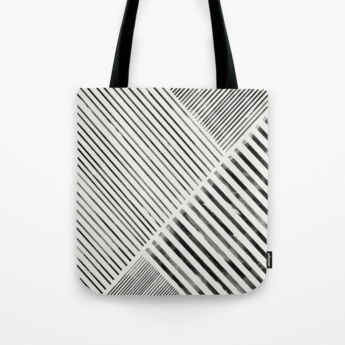 Black And White Stripes, Abstract Tote Bag