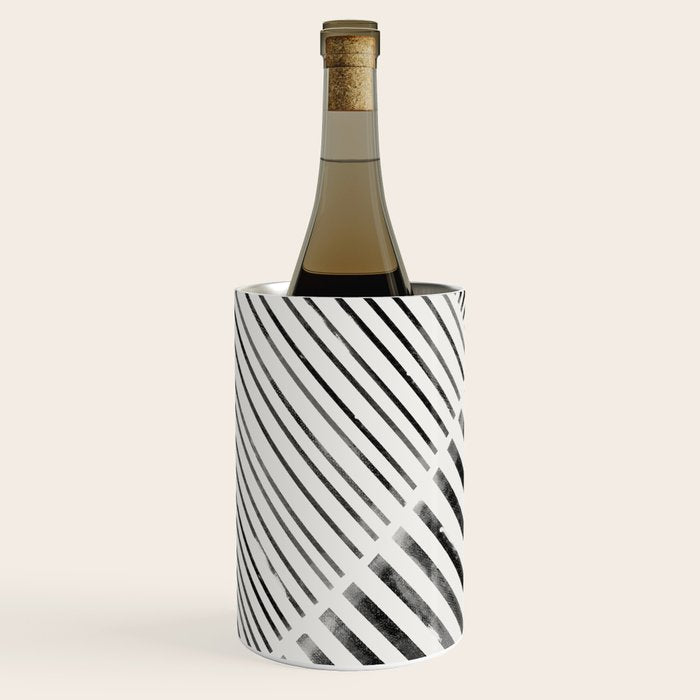 Black And White Stripes, Abstract Wine Chiller
