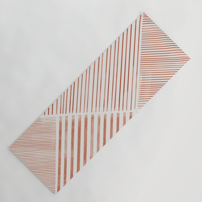 Blush Pink Stripes, Geometric Art Yoga Mat