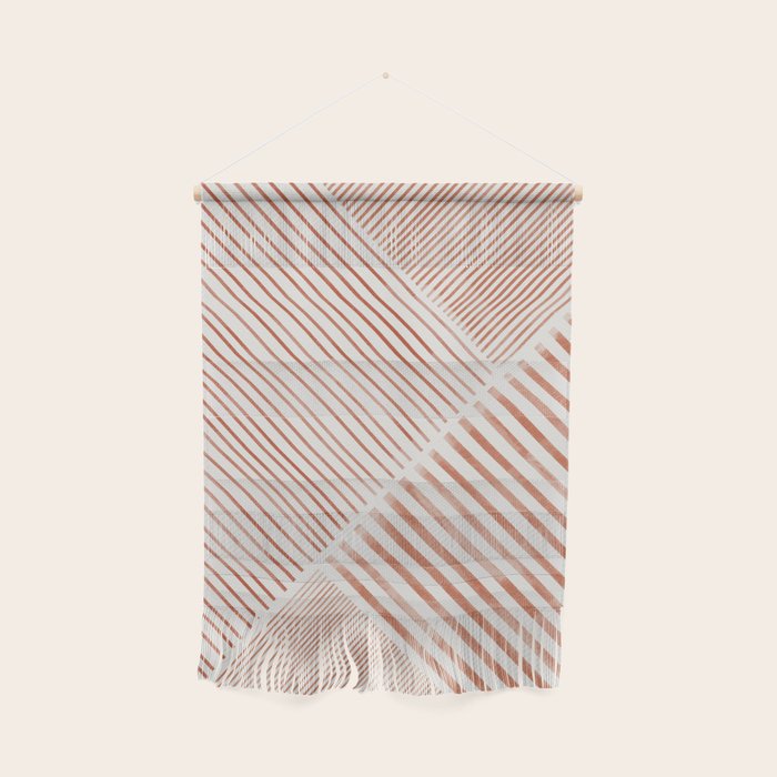 Blush Pink Stripes, Geometric Art Wall Hanging