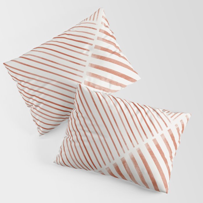 Blush Pink Stripes, Geometric Art Pillow Sham