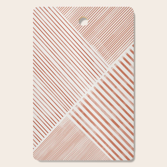 Blush Pink Stripes, Geometric Art Cutting Board
