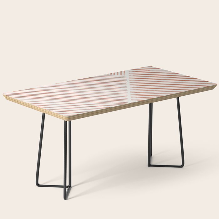 Blush Pink Stripes, Geometric Art Coffee Table
