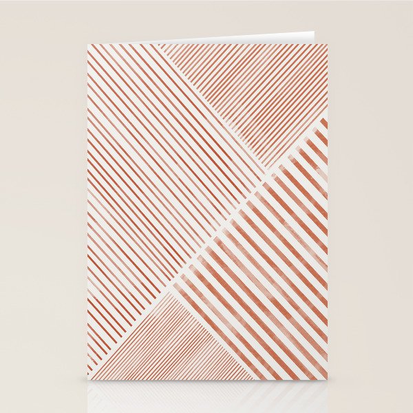 Blush Pink Stripes, Geometric Art Stationery Card