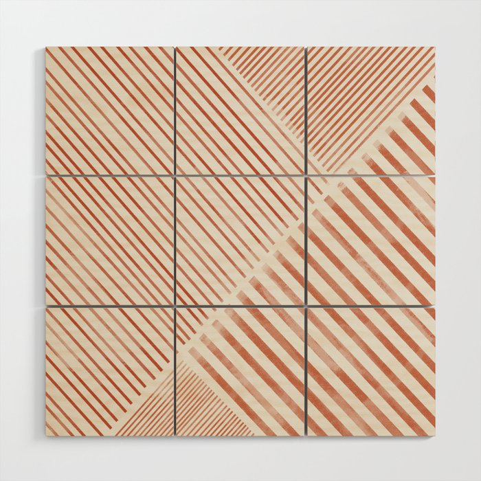 Blush Pink Stripes, Geometric Art Wood Wall Art