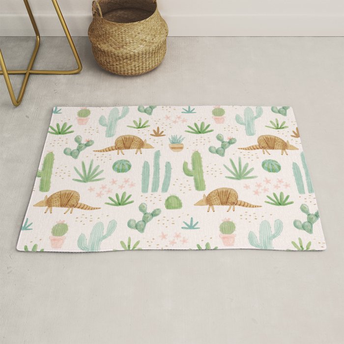 Armadillos In The Desert - Watercolor Rug
