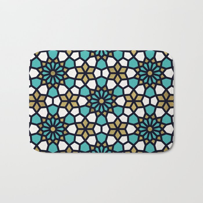 Persian Mosaic - Turquoise & Gold Palette Bath Mat