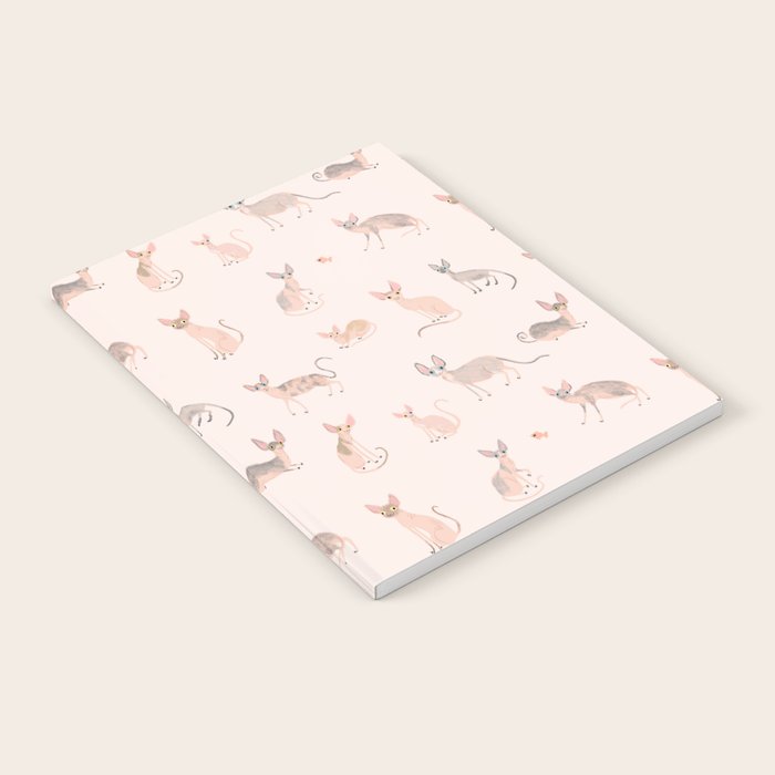 Sphynx Cats - No Furr Don'T Care - Cat Pink Notebook