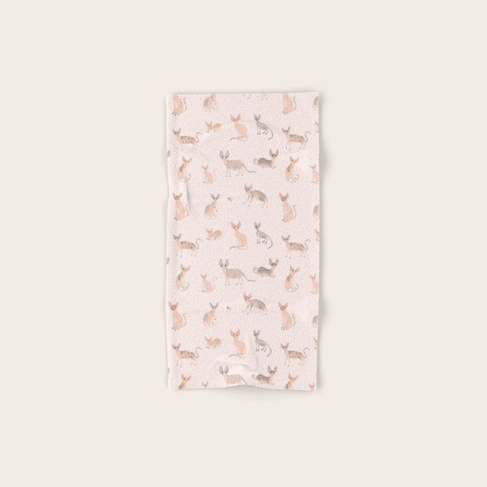Sphynx Cats - No Furr Don'T Care - Cat Pink Bath Towel