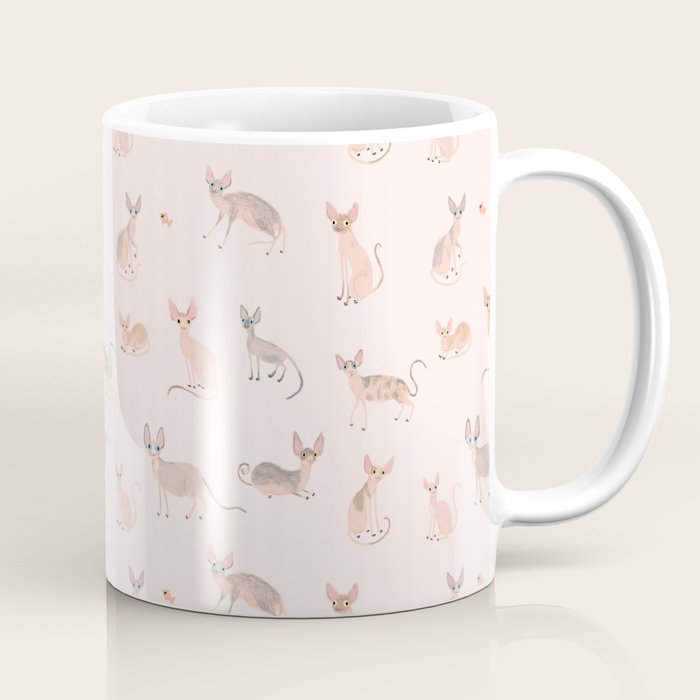 Sphynx Cats - No Furr Don'T Care - Cat Pink Coffee Mug