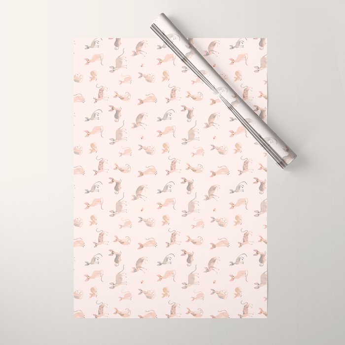 Sphynx Cats - No Furr Don'T Care - Cat Pink Wrapping Paper