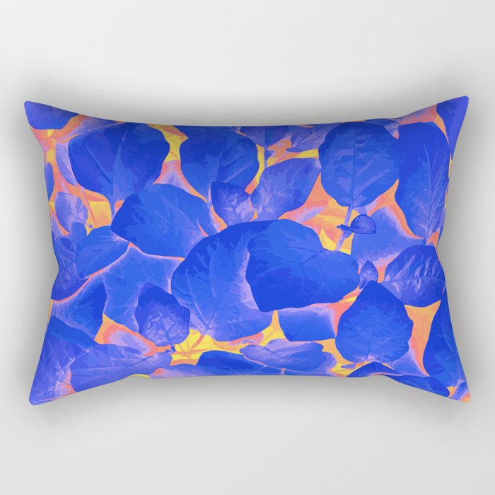 Supercontrast, Pop Of Color Ultraviolet Nature, Floral Graphic Design Rectangular Pillow