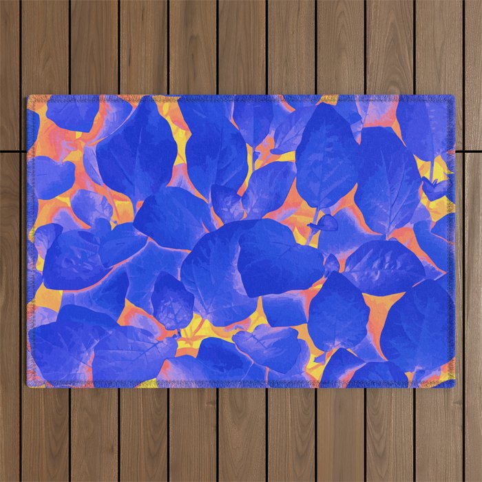 Supercontrast, Pop Of Color Ultraviolet Nature, Floral Graphic Design Outdoor Rug