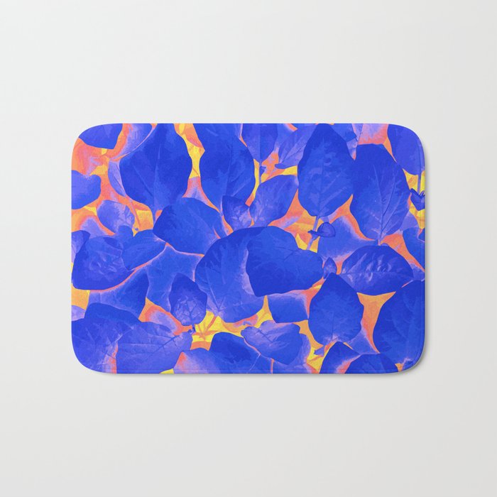 Supercontrast, Pop Of Color Ultraviolet Nature, Floral Graphic Design Bath Mat