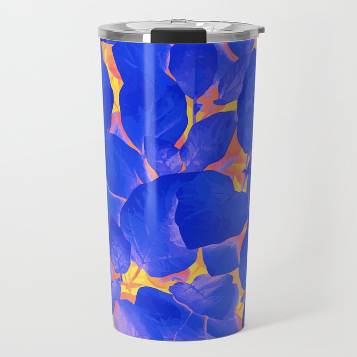 Supercontrast, Pop Of Color Ultraviolet Nature, Floral Graphic Design Travel Mug