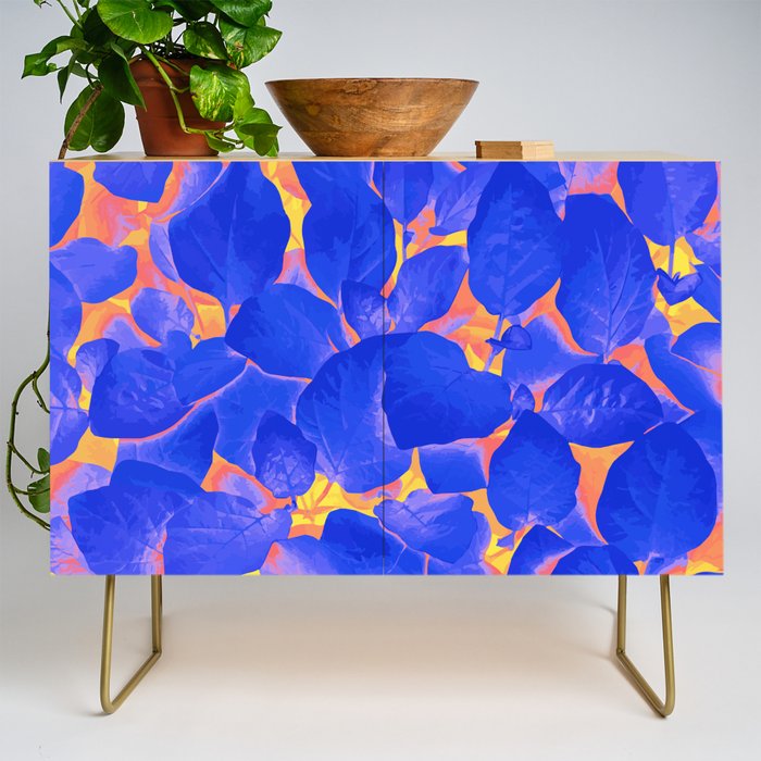 Supercontrast, Pop Of Color Ultraviolet Nature, Floral Graphic Design Credenza
