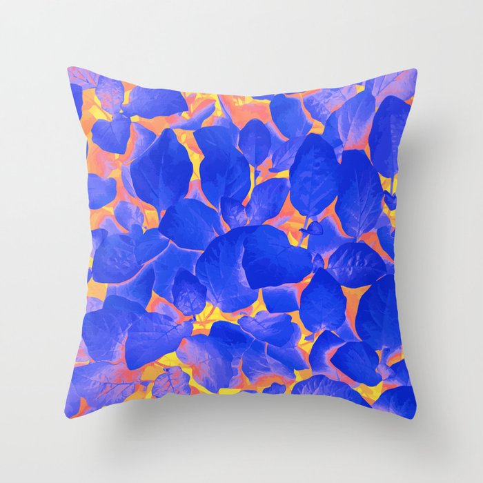 Supercontrast, Pop Of Color Ultraviolet Nature, Floral Graphic Design Throw Pillow