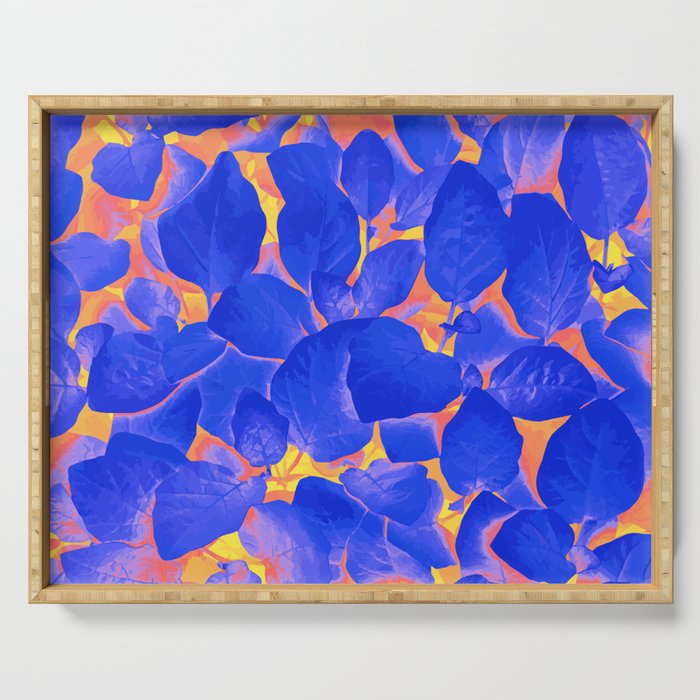 Supercontrast, Pop Of Color Ultraviolet Nature, Floral Graphic Design Serving Tray