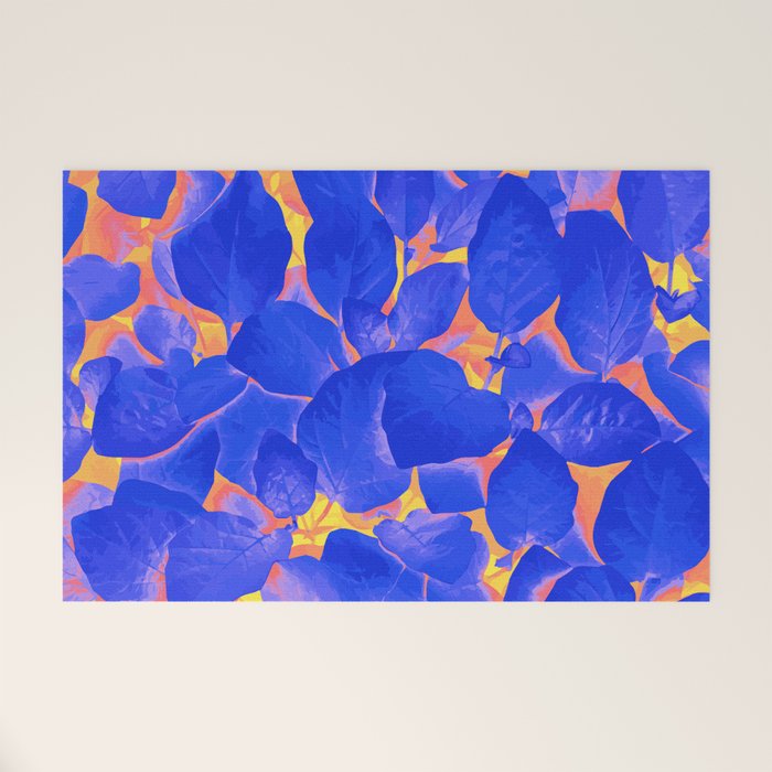 Supercontrast, Pop Of Color Ultraviolet Nature, Floral Graphic Design Welcome Mat