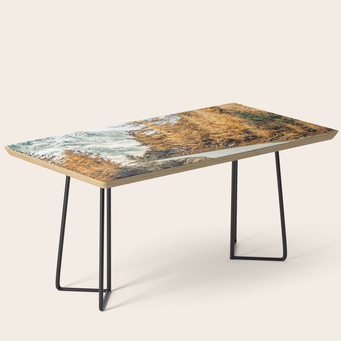 Snow + Golden Pine Photography Landscape Wall Decor, Scenic Nature Coffee Table