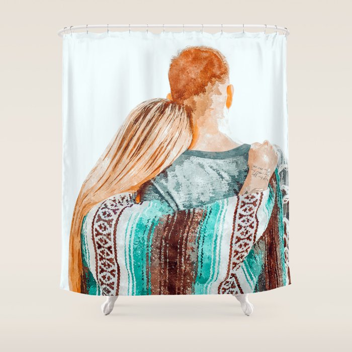 You Are My Sun, My Moon & All My Stars #Painting #Illustration Shower Curtain
