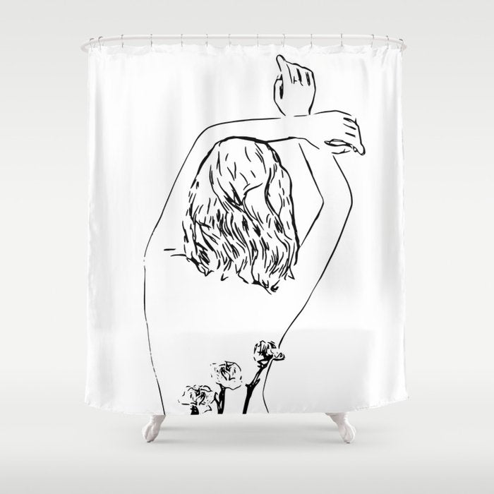 Oblivious #Drawing #Illustration Shower Curtain