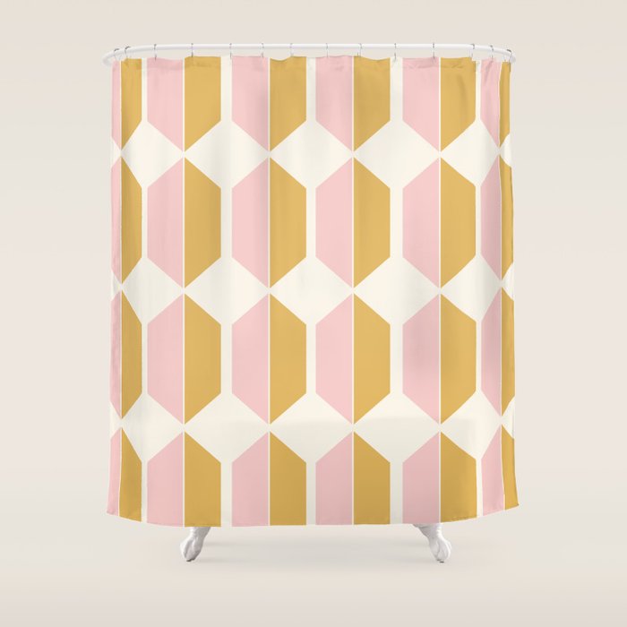 Zola Pattern Shapes - Sunrise Pink And Orange Shower Curtain