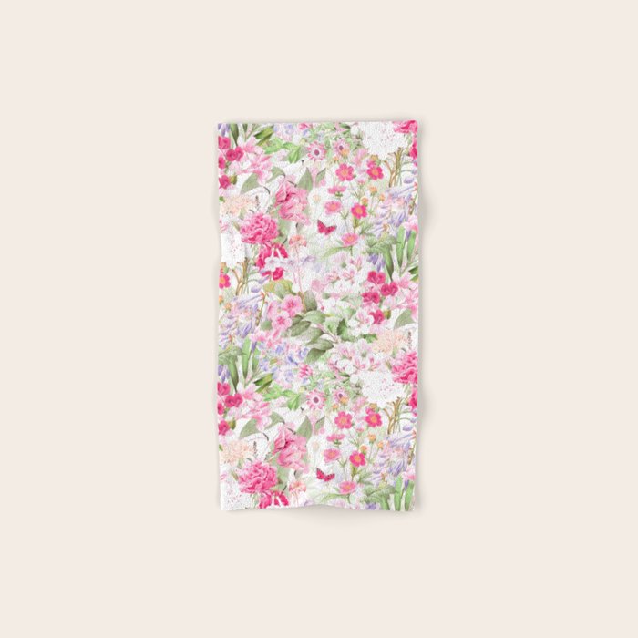Vintage & Shabby Chic - Pastel Spring Flower Medow Bath Towel