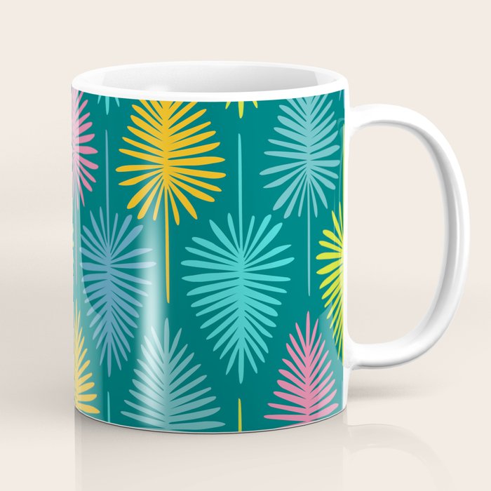 Bright Tropical Botanical Pattern Coffee Mug