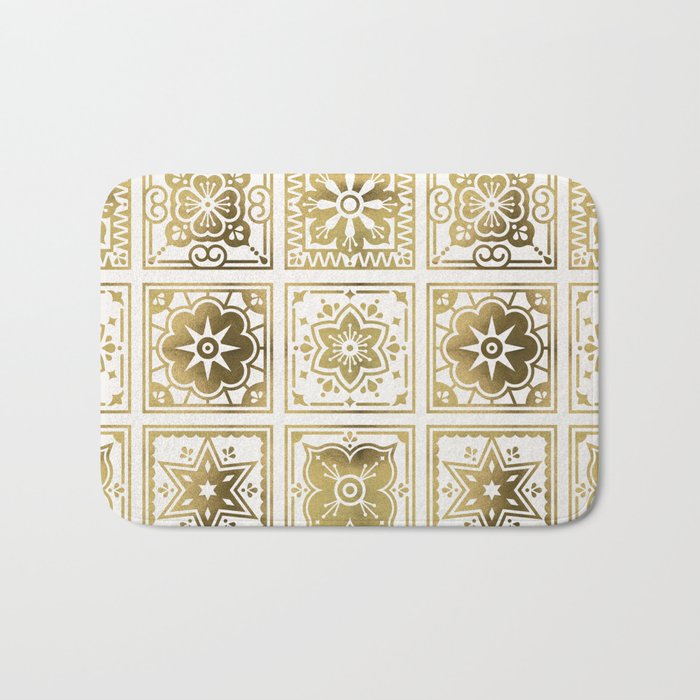 Talavera Mexican Tile - Gold Palette Bath Mat