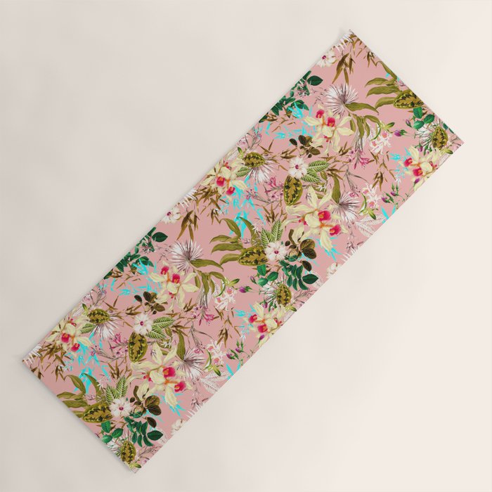 Gardenia | Vintage Botanical Nature Pattern | Blush Boho Plants Garden Floral Yoga Mat