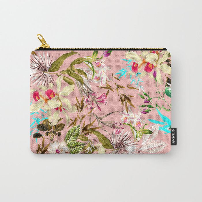 Gardenia | Vintage Botanical Nature Pattern | Blush Boho Plants Garden Floral Carry All Pouch