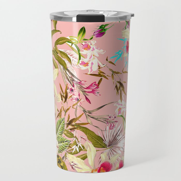Gardenia | Vintage Botanical Nature Pattern | Blush Boho Plants Garden Floral Travel Mug