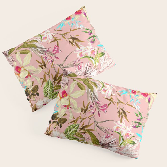 Gardenia | Vintage Botanical Nature Pattern | Blush Boho Plants Garden Floral Pillow Sham