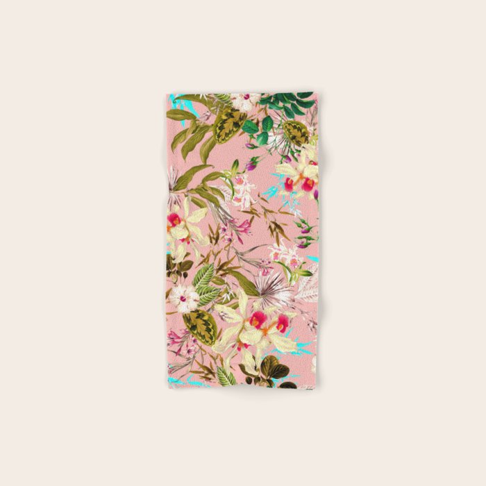 Gardenia | Vintage Botanical Nature Pattern | Blush Boho Plants Garden Floral Bath Towel