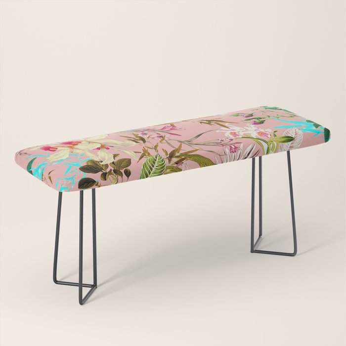 Gardenia | Vintage Botanical Nature Pattern | Blush Boho Plants Garden Floral Bench