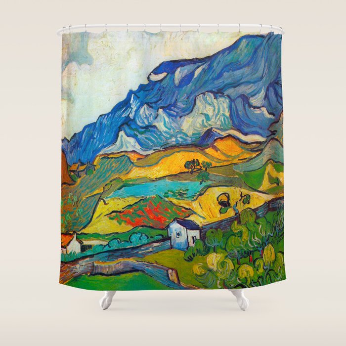 Les Alpilles, Mountain Landscape Near South Reme Vincent Van Gogh 1889 Shower Curtain